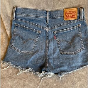 Levi’s High Rise Raw Hem Shorts